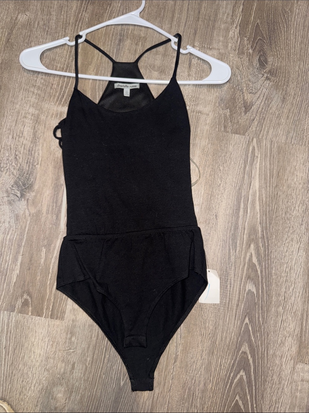 Charlotte Russe Black Girls' Spaghetti Strap One-Piece Bodysuit